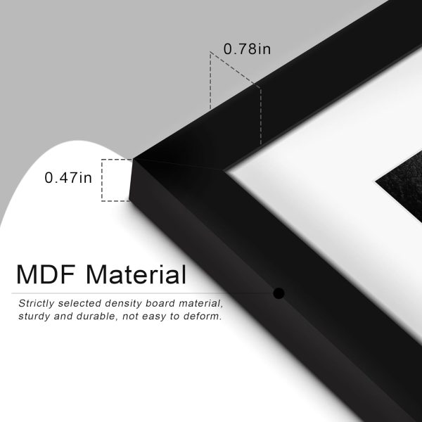 8x10 Picture Frame Sef of 10, Display Pictures 5x7 with Mat or 8 x 10 Without Mat, Photo Frame Collage for Wall Gallery Decor, Hanging or Tabletop Display, Black - Image 3