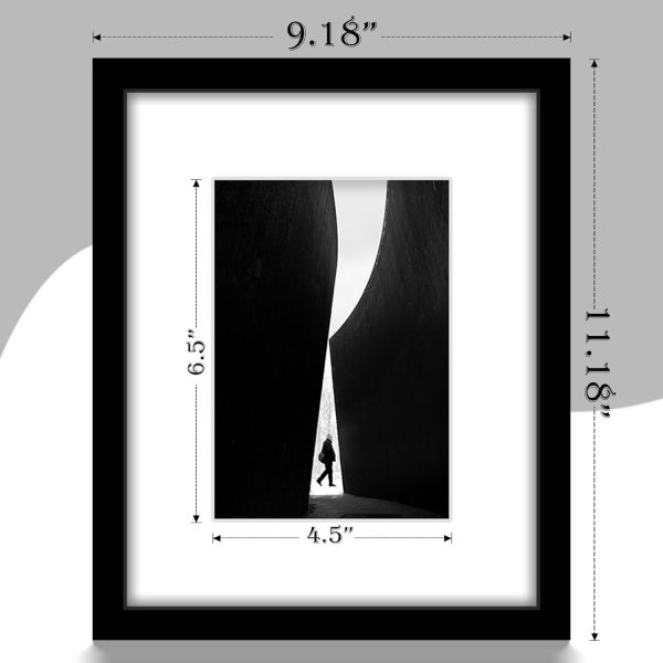 8x10 Picture Frame Sef of 10, Display Pictures 5x7 with Mat or 8 x 10 Without Mat, Photo Frame Collage for Wall Gallery Decor, Hanging or Tabletop Display, Black - Image 4