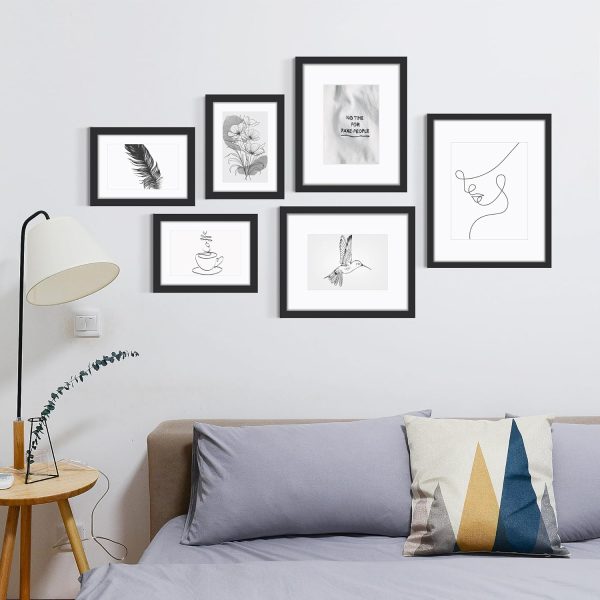 8x10 Picture Frame Sef of 10, Display Pictures 5x7 with Mat or 8 x 10 Without Mat, Photo Frame Collage for Wall Gallery Decor, Hanging or Tabletop Display, Black - Image 6