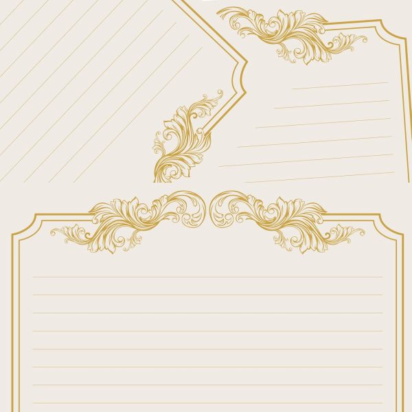 90 Pieces Stationery Set with Envelopes (60 Vintage-Style Paper Sheets + 30 Envelopes), Gold Border Letter Writing Paper and Envelopes for Love Letter, Party Invitations - Image 4
