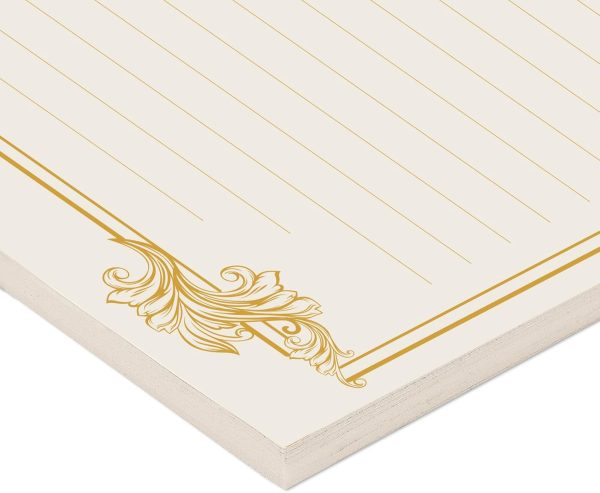 90 Pieces Stationery Set with Envelopes (60 Vintage-Style Paper Sheets + 30 Envelopes), Gold Border Letter Writing Paper and Envelopes for Love Letter, Party Invitations - Image 5