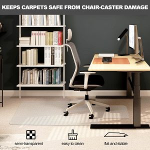 Chair Mat for Carpet- Low Pile (1/4″ Thick) Carpet Protector for Office Gaming Desk Chair. Heavy Duty Desk Chair Mat for Carpeted Floors (for Carpet Floor, with Lip-47.5″ x 35.5″)