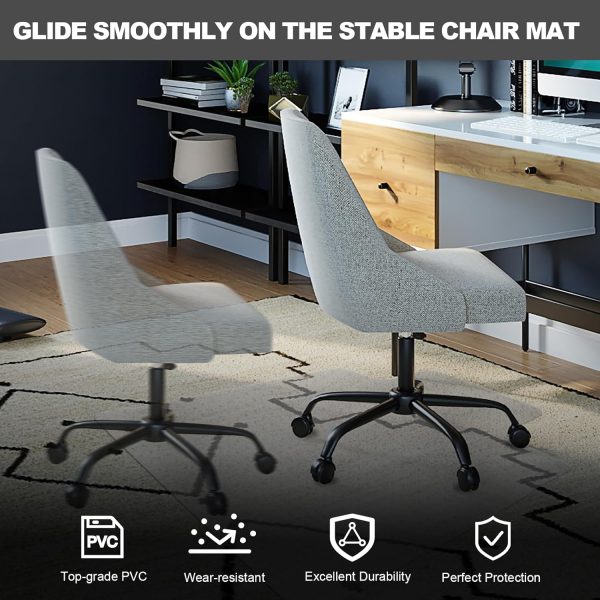 Chair Mat for Carpet- Low Pile (1/4" Thick) Carpet Protector for Office Gaming Desk Chair. Heavy Duty Desk Chair Mat for Carpeted Floors (for Carpet Floor, with Lip-47.5" x 35.5") - Image 7